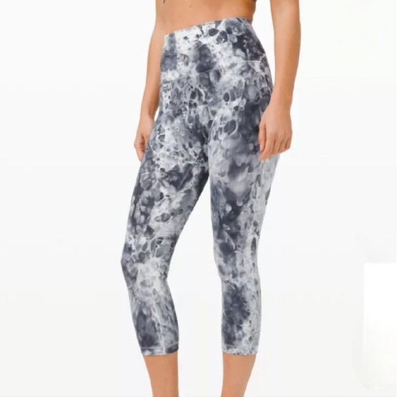 Lululemon Wunder Under High-Rise Crop 21" Marble Dye Leggings Size 10 - Picture 1 of 6